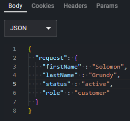 A sample JSON message.